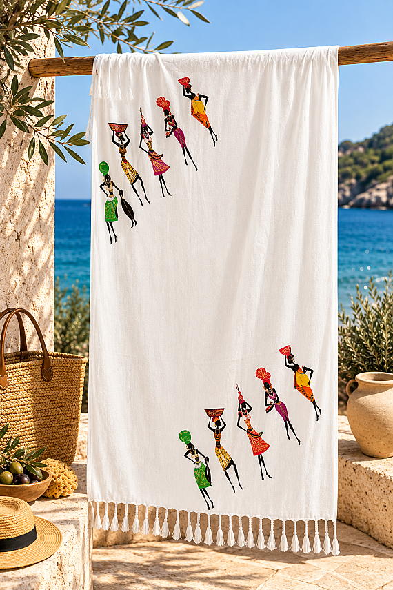 African Print Viscose Peshtemal - 1