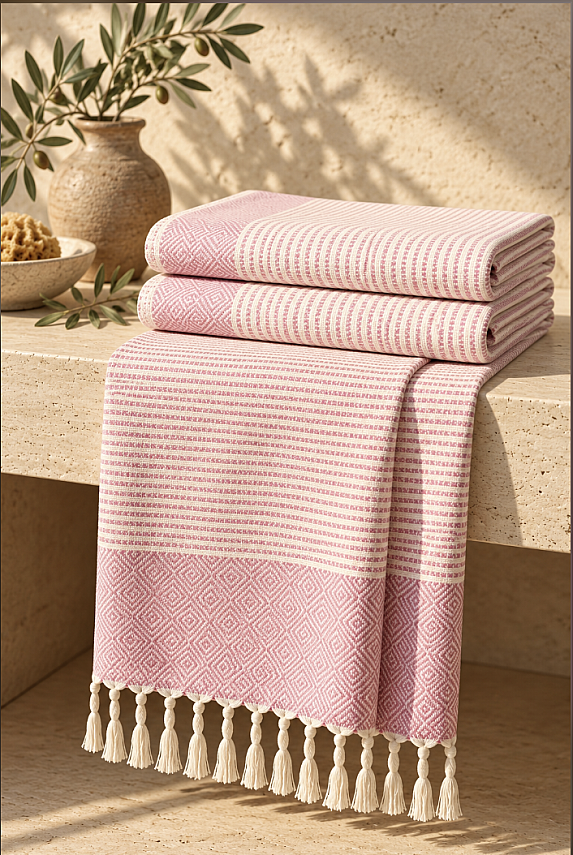 Coralia Pomegranate Coral Cotton Peshtemal - 2