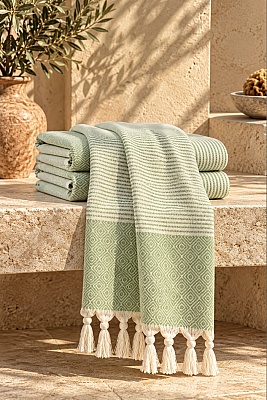 Datca Sage – Jacquard Cotton Turkish Towel - 2
