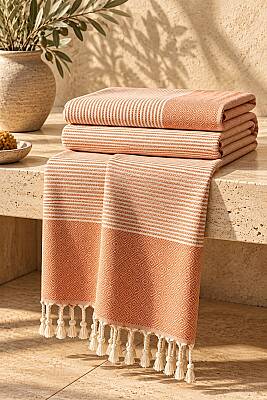 Terra Sol Terracotta Recycled Cotton Turkish Towel - 2