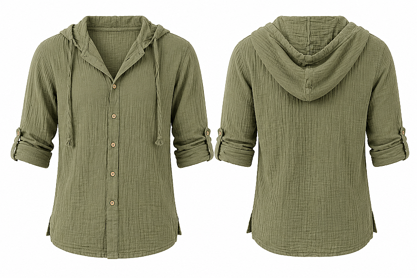 Men's Hooded Muslin Sweatshirt - 3