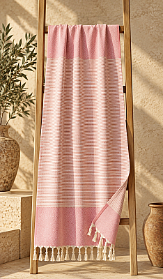 Rose Dune Recycled Cotton Turkish Peshtemal – Blush Pink