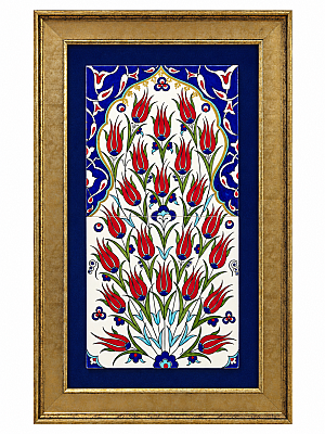 Rumi Tulip İznik Tile Panel - 2