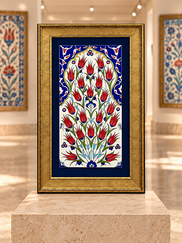 Rumi Tulip İznik Tile Panel - 1