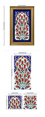 Rumi Tulip İznik Tile Panel - 3